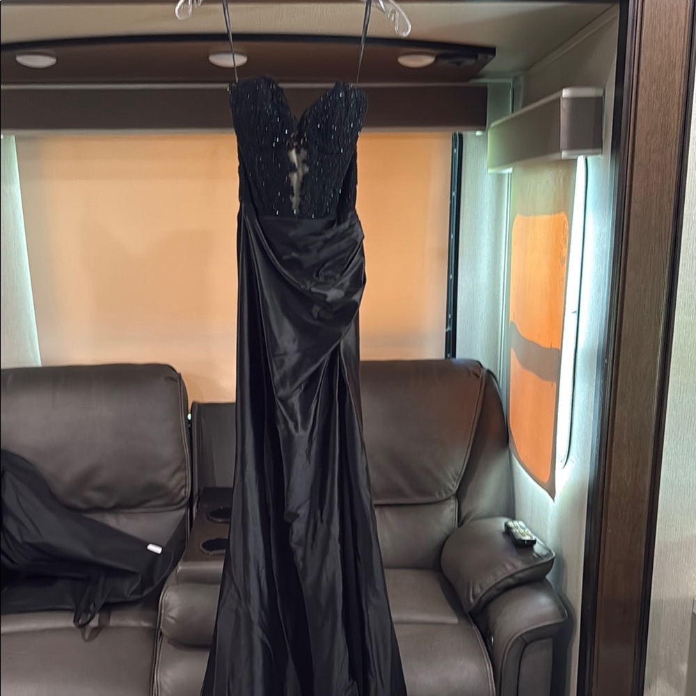 Sherri Hill Black Beaded Prom Dress